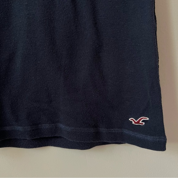 Hollister Dark Navy Blue Ribbed Stretch Tank Top Size L - Picture 3 of 6